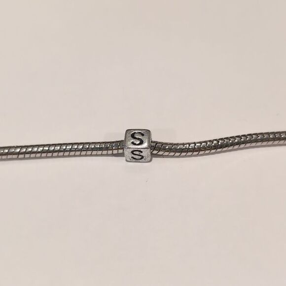 Silver S Spacer Charm for Pandora Style Bracelet - Picture 4 of 5